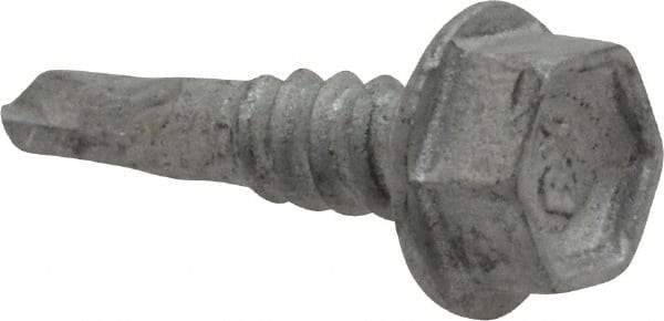 Buildex - #10, Hex Washer Head, Hex Drive, 3/4" Length Under Head, #1 Point, Self Drilling Screw - Steel - USA Tool & Supply