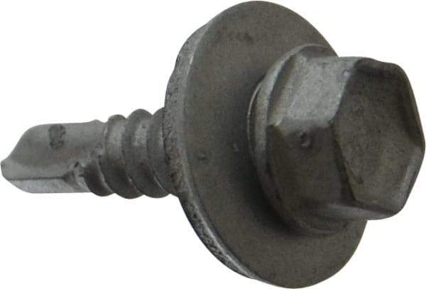 Buildex - #10, Hex Washer Head, Hex Drive, 3/4" Length Under Head, #3 Point, Self Drilling Screw - Steel - USA Tool & Supply