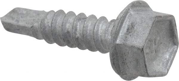 Buildex - #10, Hex Washer Head, Hex Drive, 3/4" Length Under Head, #3 Point, Self Drilling Screw - Steel - USA Tool & Supply