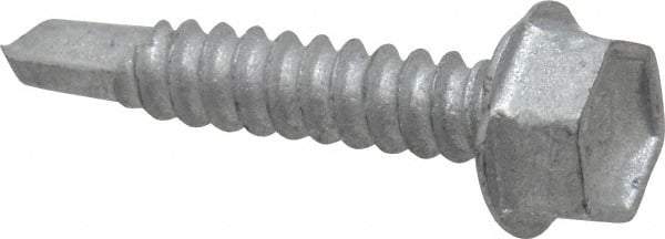 Buildex - #10, Hex Washer Head, Hex Drive, 1" Length Under Head, #3 Point, Self Drilling Screw - Steel - USA Tool & Supply
