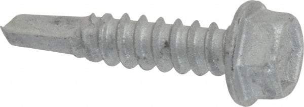 Buildex - #12, Hex Washer Head, Hex Drive, 1" Length Under Head, #3 Point, Self Drilling Screw - Steel - USA Tool & Supply