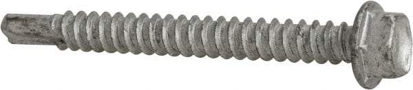 Buildex - #12, Hex Washer Head, Hex Drive, 2" Length Under Head, #3 Point, Self Drilling Screw - Steel - USA Tool & Supply