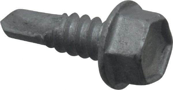 Buildex - 1/4", Hex Washer Head, Hex Drive, 3/4" Length Under Head, #3 Point, Self Drilling Screw - Steel - USA Tool & Supply