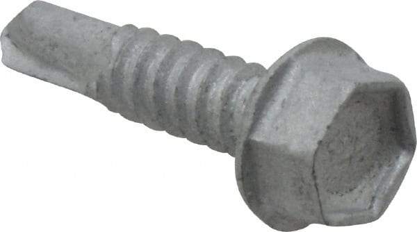 Buildex - 1/4", Hex Washer Head, Hex Drive, 1" Length Under Head, #3 Point, Self Drilling Screw - Steel - USA Tool & Supply