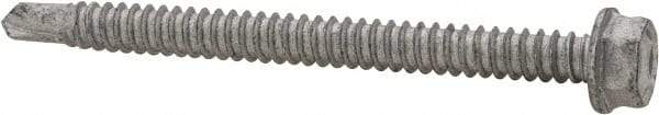 Buildex - 1/4", Hex Washer Head, Hex Drive, 3" Length Under Head, #3 Point, Self Drilling Screw - Steel - USA Tool & Supply