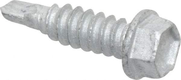 Buildex - 1/4", Hex Washer Head, Hex Drive, 7/8" Length Under Head, #1 Point, Self Drilling Screw - Steel - USA Tool & Supply