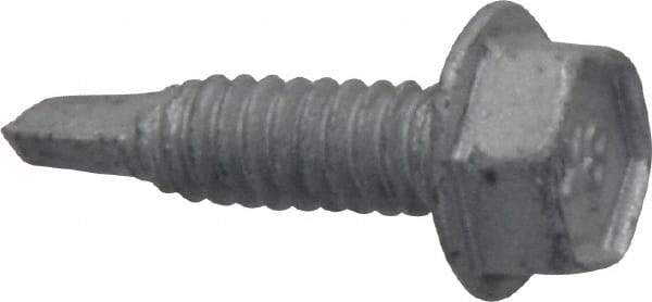 Buildex - #10, Hex Washer Head, Hex Drive, 3/4" Length Under Head, #3 Point, Self Drilling Screw - Steel - USA Tool & Supply