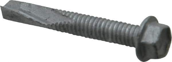 Buildex - #12, Hex Washer Head, Hex Drive, 1-1/2" Length Under Head, #5 Point, Self Drilling Screw - Steel - USA Tool & Supply