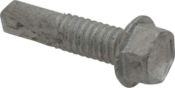 Buildex - #12, Hex Washer Head, Hex Drive, 7/8" Length Under Head, #4 Point, Self Drilling Screw - Steel - USA Tool & Supply