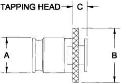 Parlec - 1.108" Tap Shank Diam, 0.831" Tap Square Size, 1-3/8" Tap, #3 Tapping Adapter - 1.77" Projection, 1.89" Shank OD, Series Numertap 300 - Exact Industrial Supply