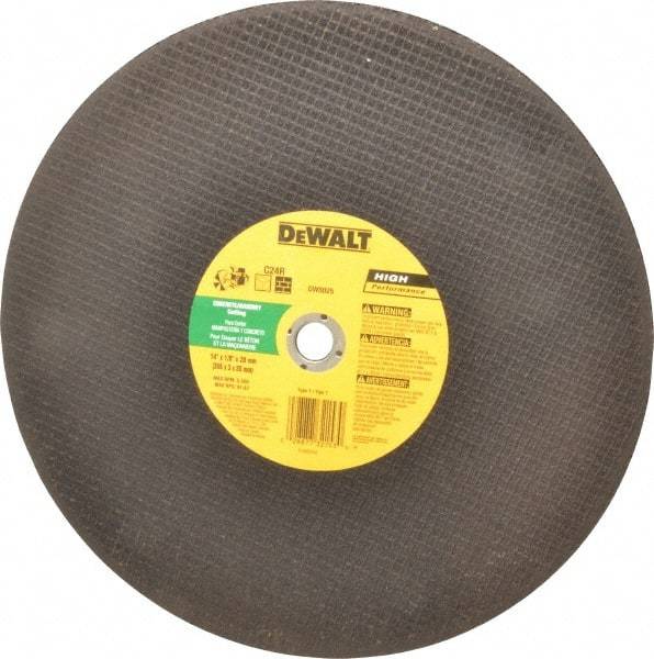 DeWALT - 14" Silicon Carbide Cutoff Wheel - 1/8" Thick, 20mm Arbor, 5,500 Max RPM, Use with Circular Saws - USA Tool & Supply