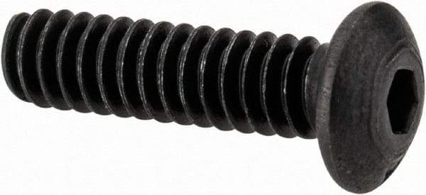 Value Collection - #4-40 UNC Hex Socket Drive, Button Screw - Alloy Steel, Black Oxide Finish, Fully Threaded, 7/16" Length Under Head - USA Tool & Supply