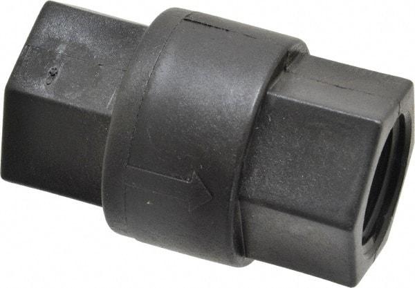 Specialty Mfr - 3/4" Polypropylene Check Valve - Inline, FNPT x FNPT, 125 WOG - USA Tool & Supply