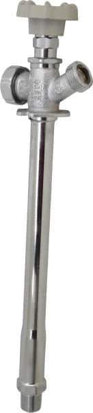 B&K Mueller - 1/2" Pipe, 10" Long Shank, Chrome Plated Brass Antisiphon Frostfree Sillcock - Handwheel Handle, Male & Solder End Connections, 125 psi WOG Rating - USA Tool & Supply