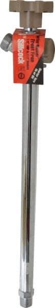 B&K Mueller - 1/2" Pipe, 14" Long Shank, Chrome Plated Brass Antisiphon Frostfree Sillcock - Handwheel Handle, Male & Solder End Connections, 125 psi WOG Rating - USA Tool & Supply
