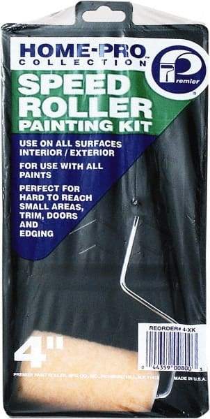 Premier Paint Roller - 3/8" Nap, Wall Paint Roller Set - 10" Wide, Steel Frame, Includes Paint Tray, Roller Cover & Frame - USA Tool & Supply