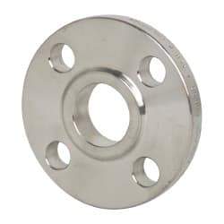 Merit Brass - 1" Pipe, 4-1/4" OD, Stainless Steel, Slip On Pipe Flange - 3-1/8" Across Bolt Hole Centers, 5/8" Bolt Hole, 150 psi, Grades 304 & 304L - USA Tool & Supply
