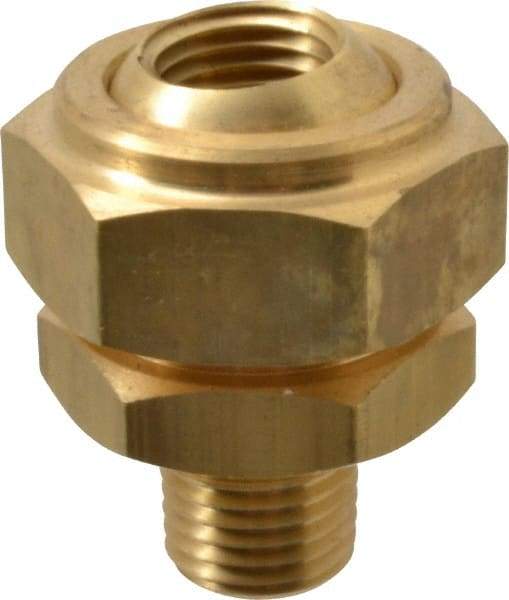 Bete Fog Nozzle - 1/4" Pipe, 40 to 70° Spray Angle, Brass, Adjustable Swivel Joint Nozzle - For Use With Bete - Nozzles Where Alignment of The Spray Direction is Required - USA Tool & Supply