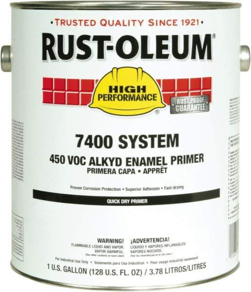 Rust-Oleum - 5 Gal Red Alkyd Primer - 290 to 585 Sq Ft Coverage, 450 gL Content, Direct to Metal, Interior/Exterior - USA Tool & Supply