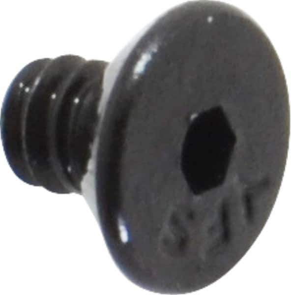 Value Collection - #4-40 UNC Hex Socket Drive, 82° Flat Screw - Alloy Steel, Black Oxide Finish, Fully Threaded, 3/16" OAL - USA Tool & Supply