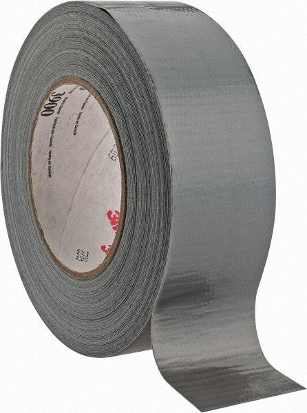3M - 2" x 55m Silver Duct Tape - 8.1 mil, Rubber Adhesive, Polyethylene Film Backing, 32 Lb/ln Tensile Strength, 200°F Max, Series 3900 - USA Tool & Supply