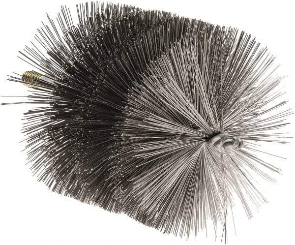 Value Collection - 5-1/2" Diam Helical Steel Tube Brush - 0.02" Filament Diam, 4-1/4" Brush Length, 7-1/2" OAL, 1/2-12 Male Shank - USA Tool & Supply