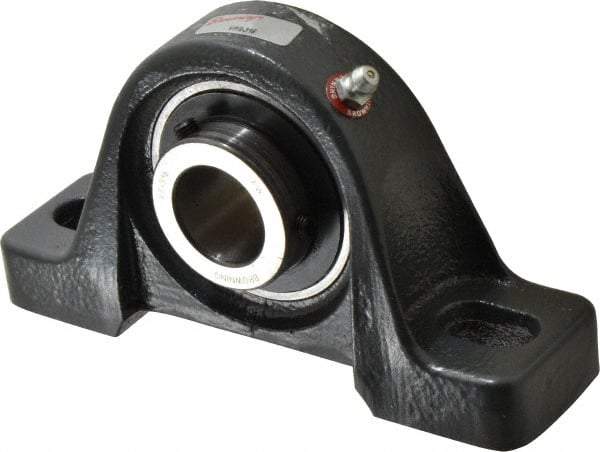 Browning - 1" ID, 6-3/16" OAL x 3-11/32" OAH Pillow Block - 2,567 Lb Static Cap, 4,381 Lb Dyn Cap, 4-5/8" Btw Mnt Hole Ctrs, 1-3/4" Base-to-Ctr Ht, Cast Iron - USA Tool & Supply