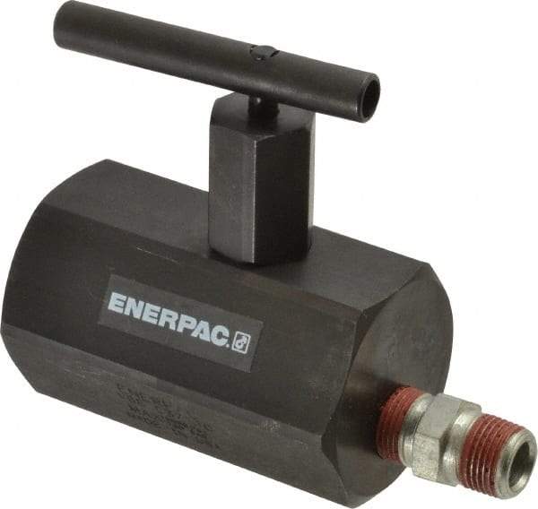 Enerpac - 3/8-18 Inlet Hydraulic Control Valve - 10,000 psi, 4" High x 2-1/4" Wide x 3-1/2" Long - USA Tool & Supply