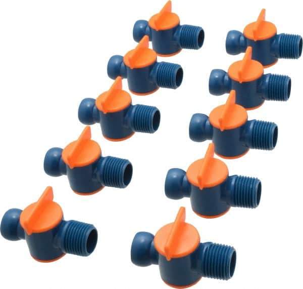 Loc-Line - 10 Piece, 1/2" ID Coolant Hose NPT Valve - Male to Female Connection, Acetal Copolymer Body, 1/2 NPT, Use with Loc-Line Modular Hose Systems - USA Tool & Supply