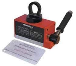 Eclipse - 550 Lb Load Capacity, Magnetic Lifter - 7-1/4" High x 3-5/8" Wide, 2 Poles, For Use with Flats & Rounds - USA Tool & Supply