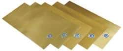 Precision Brand - 12 Piece, 0.001 to 0.015 Inch Thickness, Brass Shim Stock Sheet Assortment - 12 Inch Long x 6 Inch Wide - USA Tool & Supply
