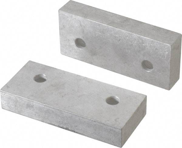 Gibraltar - 4-1/8" Wide x 1-3/4" High x 3/4" Thick, Flat/No Step Vise Jaw - Soft, Aluminum, Fixed Jaw, Compatible with 4" Vises - USA Tool & Supply