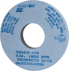 Norton - 14" Diam x 5" Hole x 1-1/2" Thick, J Hardness, 46 Grit Surface Grinding Wheel - Ceramic, Type 1, Coarse Grade, 1,800 Max RPM, Vitrified Bond, No Recess - USA Tool & Supply