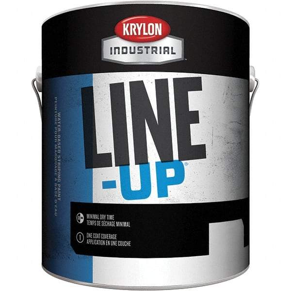 Krylon - White Striping Paint - 350' Coverage at 4" Wide, Water-Based Formula - USA Tool & Supply