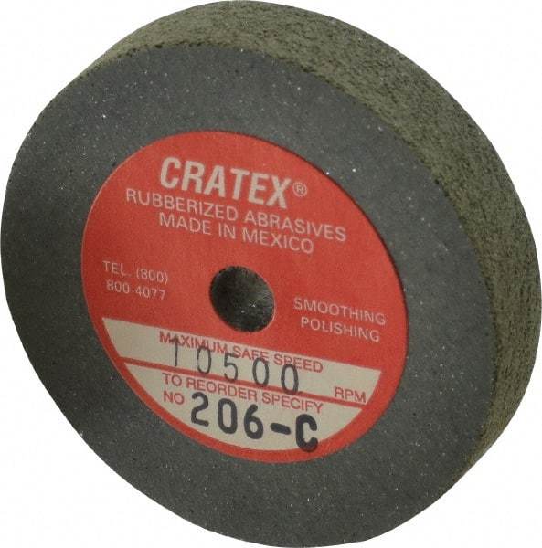Cratex - 2" Diam x 1/4" Hole x 3/8" Thick, Surface Grinding Wheel - Silicon Carbide, Coarse Grade, 10,500 Max RPM, Rubber Bond, No Recess - USA Tool & Supply