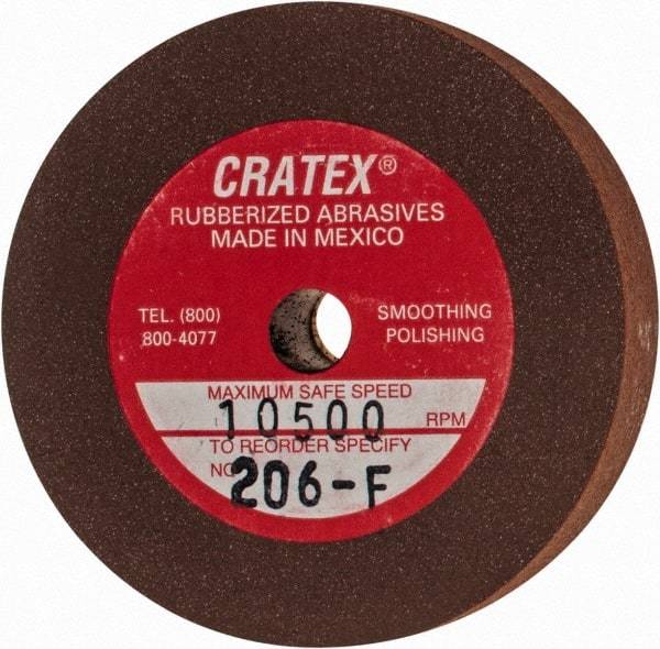 Cratex - 2" Diam x 1/4" Hole x 3/8" Thick, Surface Grinding Wheel - Silicon Carbide, Fine Grade, 10,500 Max RPM, Rubber Bond, No Recess - USA Tool & Supply