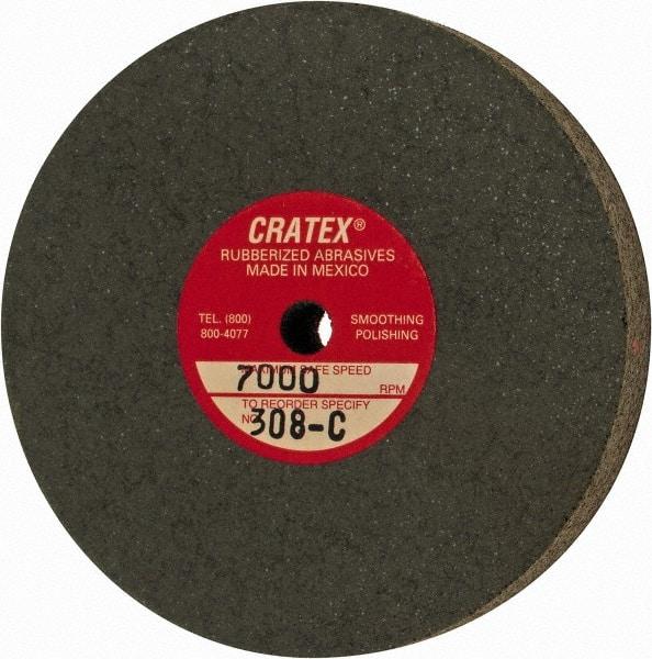 Cratex - 3" Diam x 1/4" Hole x 1/2" Thick, Surface Grinding Wheel - Silicon Carbide, Coarse Grade, 7,000 Max RPM, Rubber Bond, No Recess - USA Tool & Supply