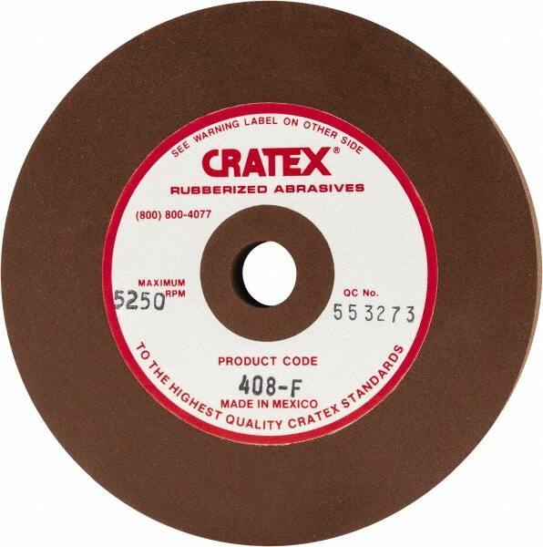 Cratex - 4" Diam x 1/2" Hole x 1/2" Thick, Surface Grinding Wheel - Silicon Carbide, Fine Grade, 5,250 Max RPM, Rubber Bond, No Recess - USA Tool & Supply