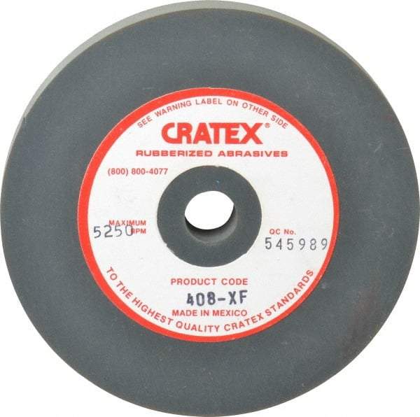 Cratex - 4" Diam x 1/2" Hole x 1/2" Thick, Surface Grinding Wheel - Silicon Carbide, Extra Fine Grade, 5,250 Max RPM, Rubber Bond, No Recess - USA Tool & Supply