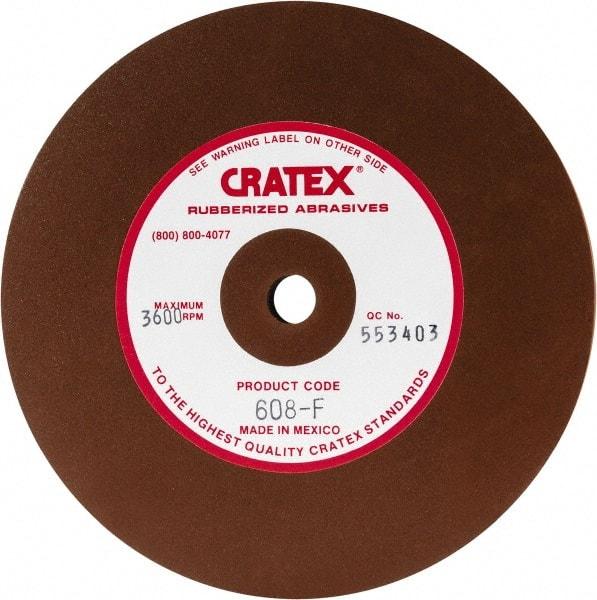 Cratex - 6" Diam x 1/2" Hole x 1/2" Thick, Surface Grinding Wheel - Silicon Carbide, Fine Grade, 3,600 Max RPM, Rubber Bond, No Recess - USA Tool & Supply