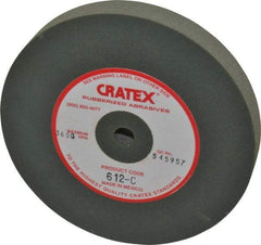 Cratex - 6" Diam x 1/2" Hole x 3/4" Thick, Surface Grinding Wheel - Silicon Carbide, Coarse Grade, 3,600 Max RPM, Rubber Bond, No Recess - USA Tool & Supply