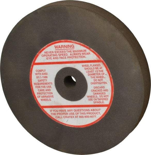 Cratex - 6" Diam x 1/2" Hole x 3/4" Thick, Surface Grinding Wheel - Silicon Carbide, Medium Grade, 3,600 Max RPM, Rubber Bond, No Recess - USA Tool & Supply