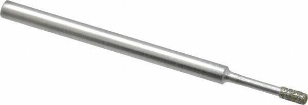 Strauss - 0.157" Head Thickness Diamond (Abrasive) Grinding Pin - 1/8" Shank Diam x 2" Shank Length, Medium Grade, 80 Grit - USA Tool & Supply