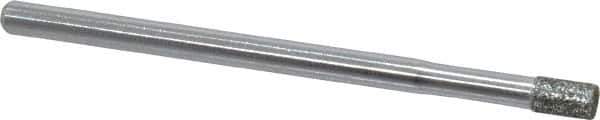 Strauss - 1/8" Head Diam x 0.197" Head Thickness Diamond (Abrasive) Grinding Pin - 1/8" Shank Diam x 2" Shank Length, Medium Grade, 80 Grit - USA Tool & Supply