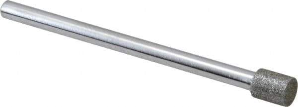 Strauss - 0.197" Head Diam x 1/4" Head Thickness Diamond (Abrasive) Grinding Pin - 1/8" Shank Diam x 2" Shank Length, (170 Mesh Grit) - USA Tool & Supply