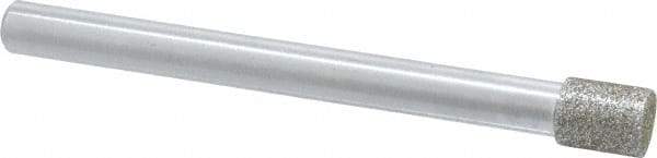 Strauss - 0.315" Head Diam x 3/8" Head Thickness Diamond (Abrasive) Grinding Pin - 1/4" Shank Diam x 3" Shank Length, Medium Grade, 80 Grit - USA Tool & Supply