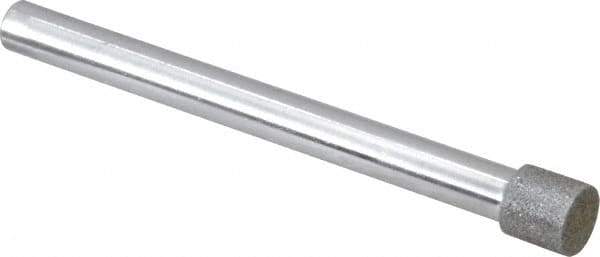 Strauss - 0.335" Head Diam x 0.315" Head Thickness Diamond (Abrasive) Grinding Pin - 1/4" Shank Diam x 3" Shank Length, (170 Mesh Grit) - USA Tool & Supply