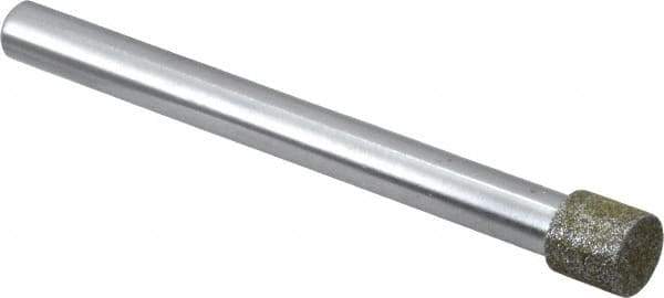 Strauss - 0.335" Head Diam x 0.315" Head Thickness Diamond (Abrasive) Grinding Pin - 1/4" Shank Diam x 3" Shank Length, Medium Grade, 80 Grit - USA Tool & Supply