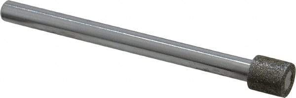 Strauss - 0.394" Head Diam x 0.394" Head Thickness Diamond (Abrasive) Grinding Pin - 1/4" Shank Diam x 3-1/2" Shank Length, Medium Grade, 80 Grit - USA Tool & Supply
