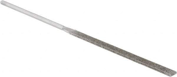 Strauss - 5-1/2" OAL Medium Equalling Needle Diamond File - 15/64" Wide x 1/16" Thick, 2-3/4 LOC, 126 Grit - USA Tool & Supply
